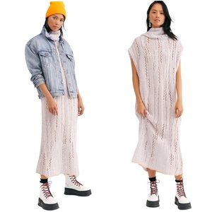 Free People Cream Turtleneck Sweater Dress